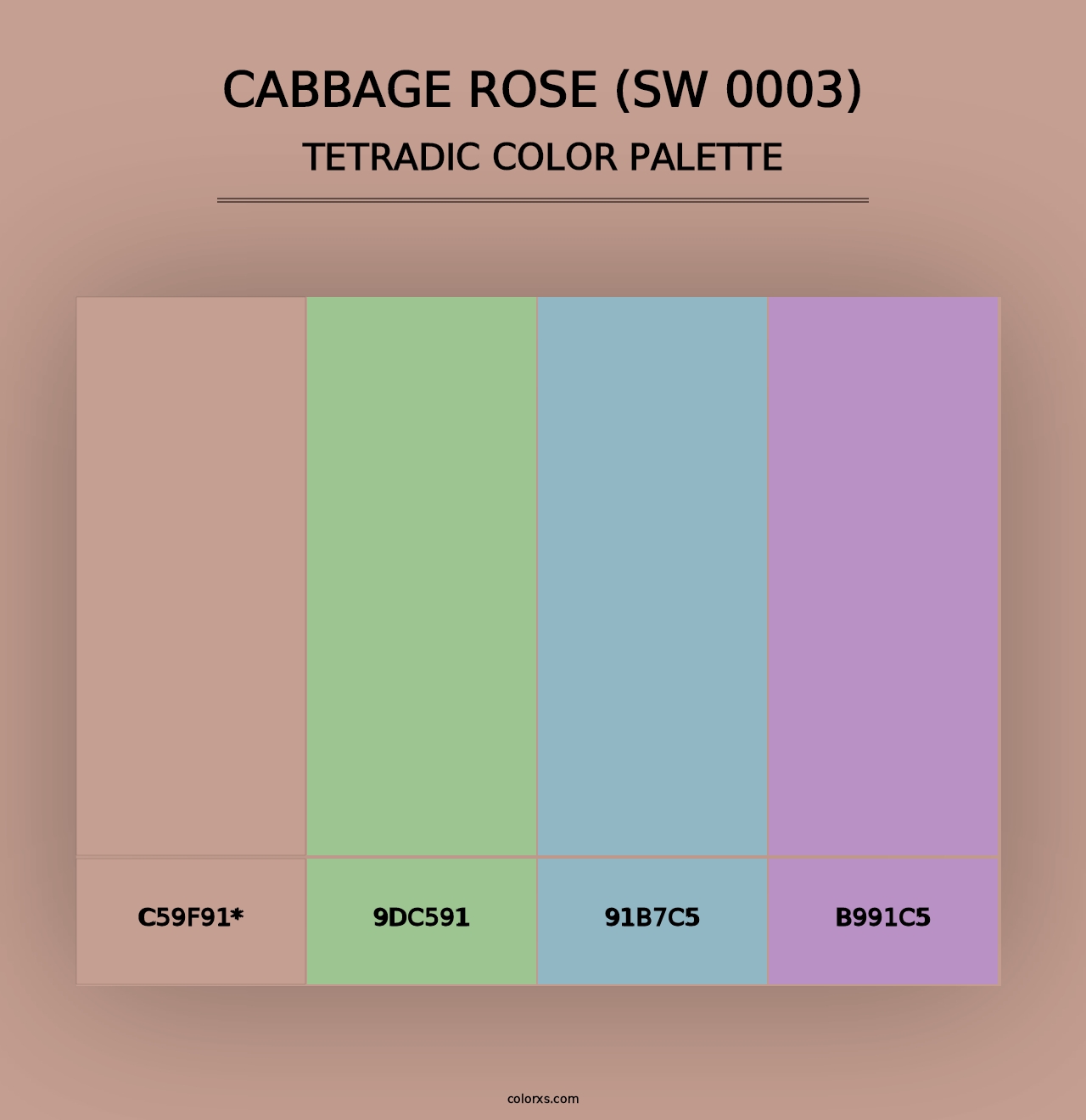 Cabbage Rose (SW 0003) - Tetradic Color Palette